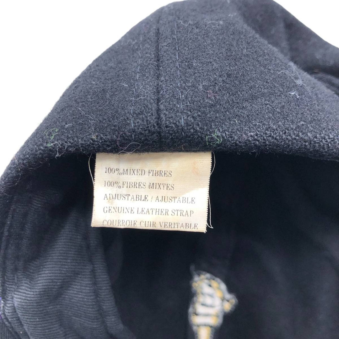 00'S Two-Tone Baseball Cap, 6-Panel Cap, One Size Fits All genuine leather black type Vintage Second Hand