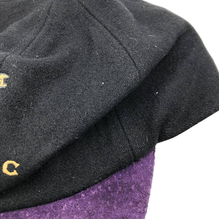 00'S Two-Tone Baseball Cap, 6-Panel Cap, One Size Fits All genuine leather black type Vintage Second Hand