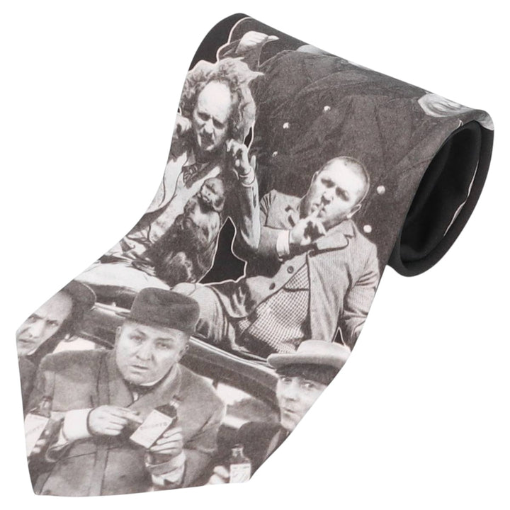 Vintage 90'S RALPH MARLIN Three Stooges tie unclear black type Vintage Second Hand