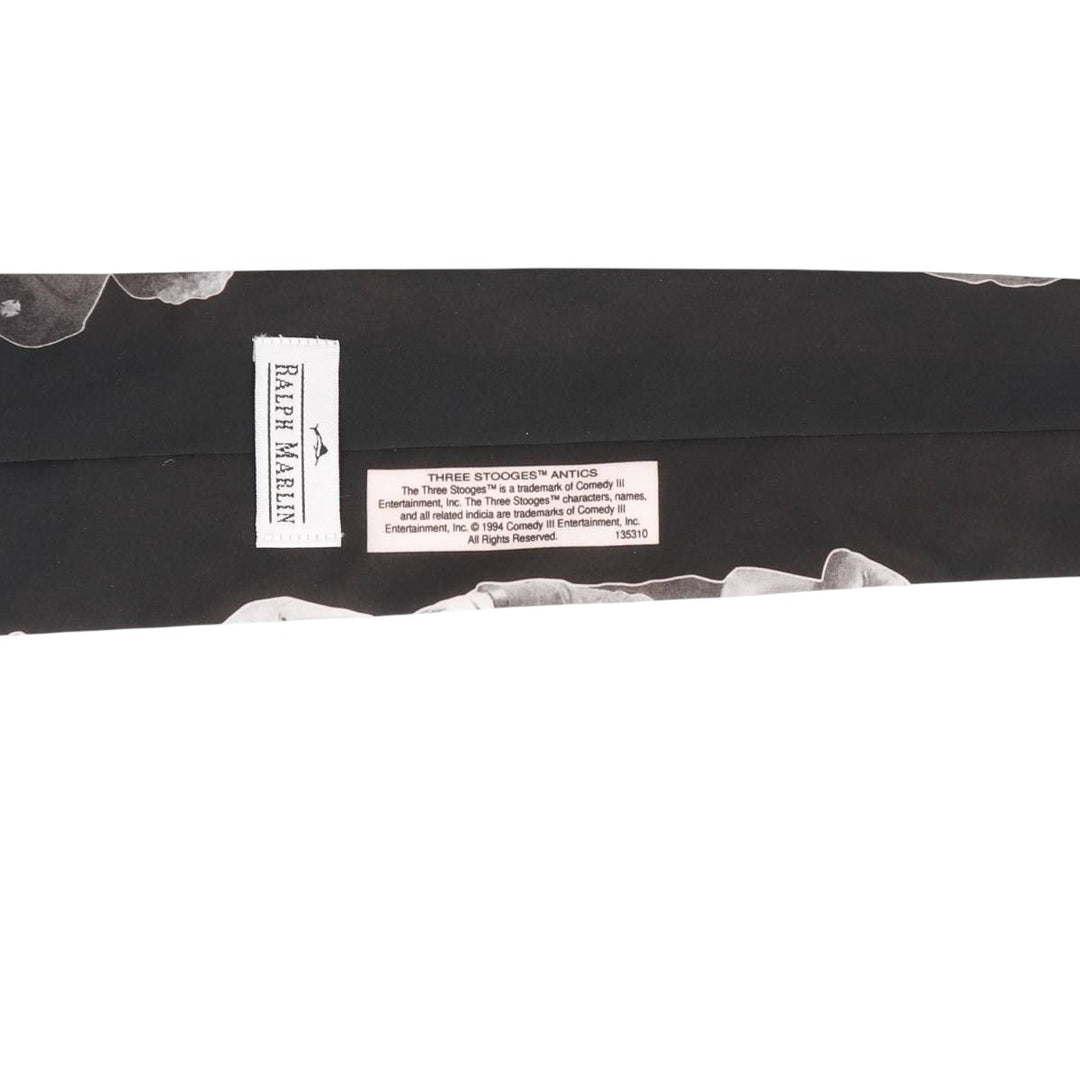 Vintage 90'S RALPH MARLIN Three Stooges tie unclear black type Vintage Second Hand