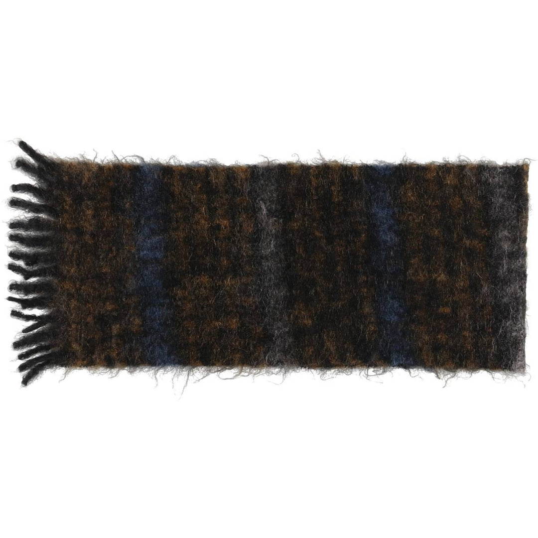 Border Pattern Mohair Scarf mohair brown type Vintage Second Hand