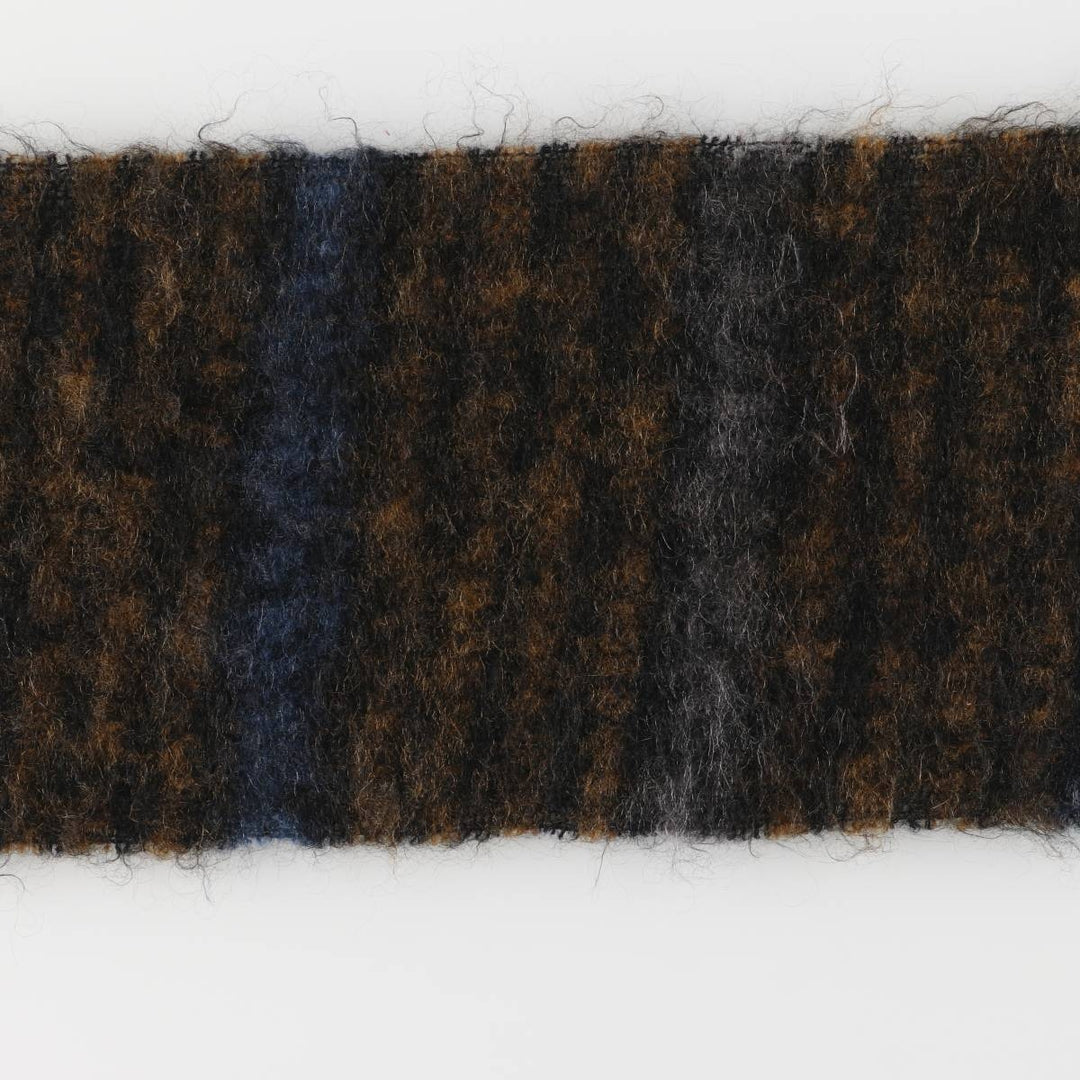 Border Pattern Mohair Scarf mohair brown type Vintage Second Hand