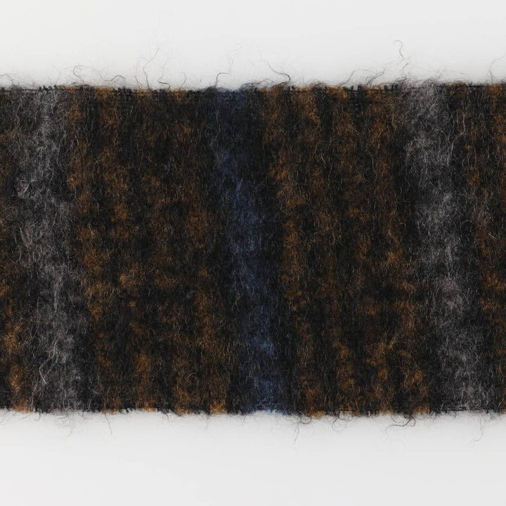 Border Pattern Mohair Scarf mohair brown type Vintage Second Hand