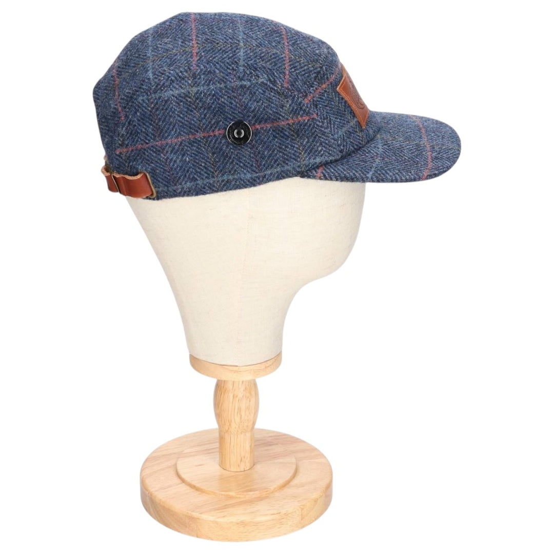 Abstract Check Pattern Jet Cap (Free Size) unclear navy blue type Vintage Second Hand