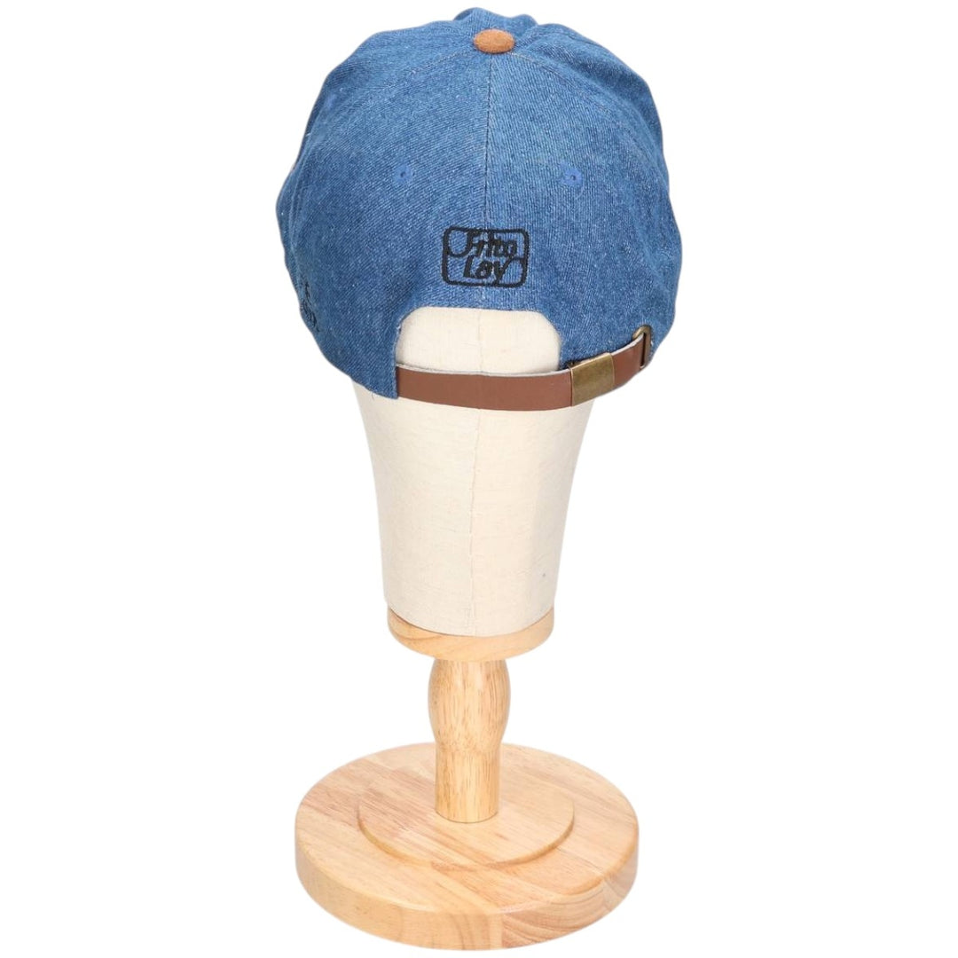 Vintage 1990'S KC Batman suede two-tone leather brim baseball cap, one size fits most. unclear blue type Vintage Second Hand