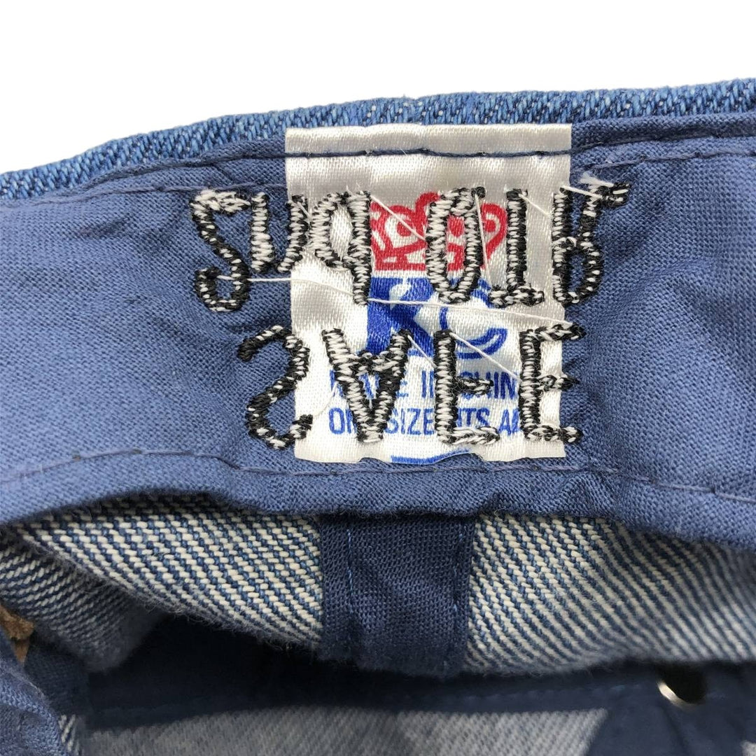 Vintage 1990'S KC Batman suede two-tone leather brim baseball cap, one size fits most. unclear blue type Vintage Second Hand