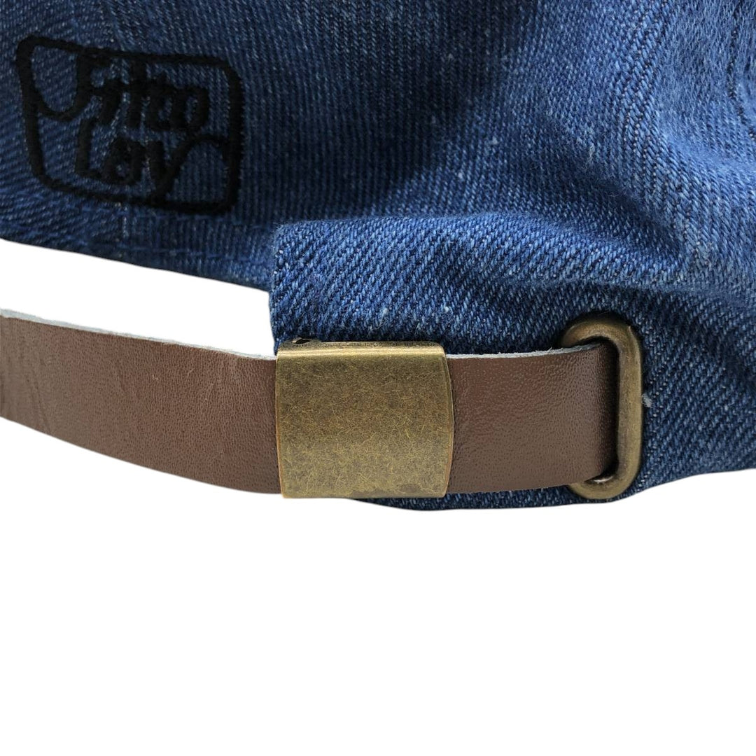 Vintage 1990'S KC Batman suede two-tone leather brim baseball cap, one size fits most. unclear blue type Vintage Second Hand