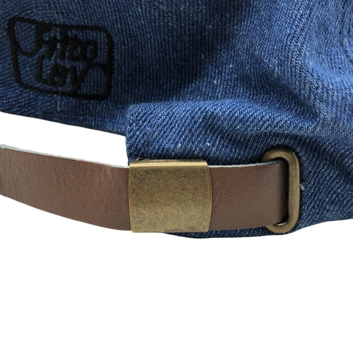 Vintage 1990'S KC Batman suede two-tone leather brim baseball cap, one size fits most. unclear blue type Vintage Second Hand