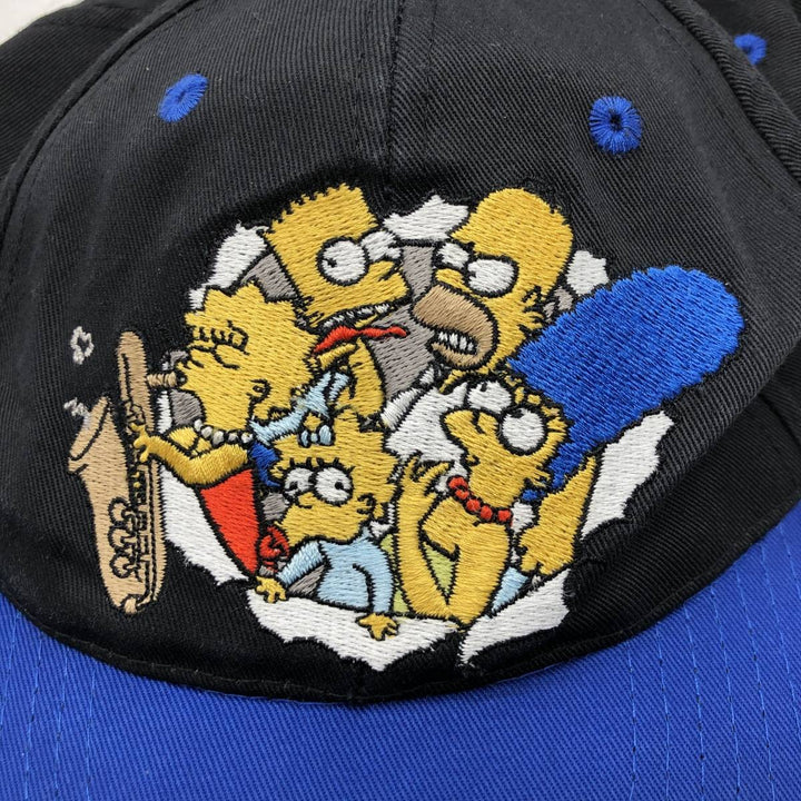 90'S The Simpsons Two-Tone Baseball Cap, One Size Fits All, Vintage unclear blue type Vintage Second Hand
