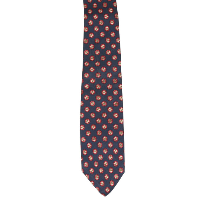 Brooks Brothers MAKERS Floral Print Tie, Made in USA silk navy blue type Vintage Second Hand
