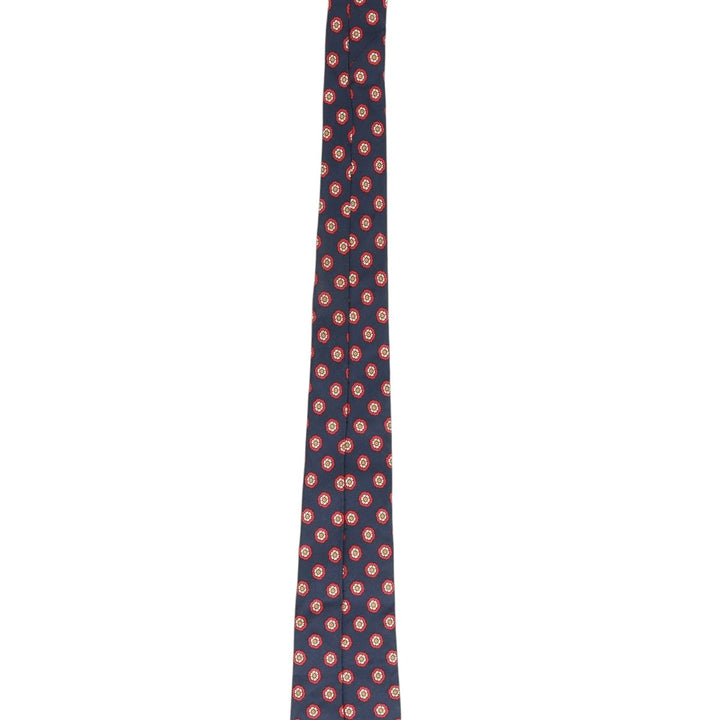 Brooks Brothers MAKERS Floral Print Tie, Made in USA silk navy blue type Vintage Second Hand
