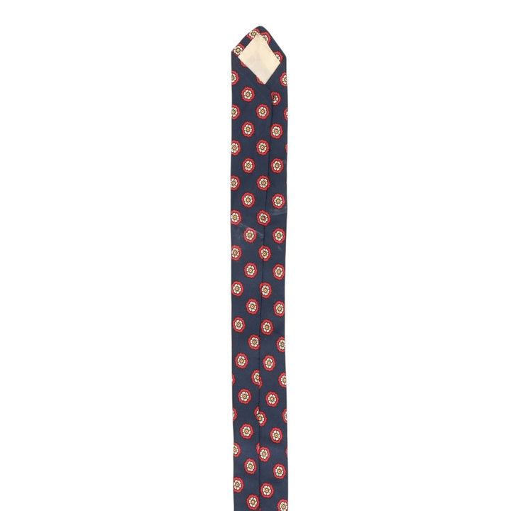 Brooks Brothers MAKERS Floral Print Tie, Made in USA silk navy blue type Vintage Second Hand