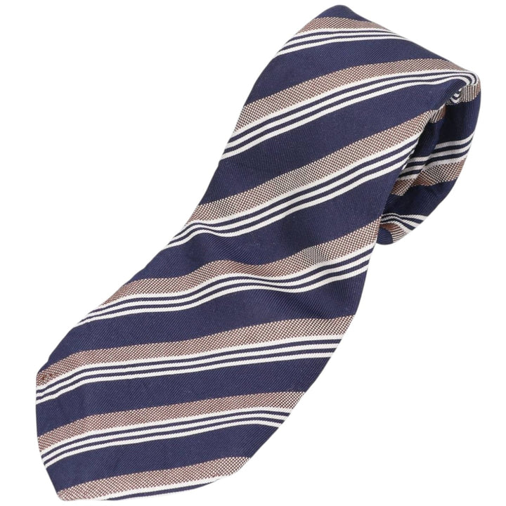 MASSIMO DUTTI Striped Pattern Tie, Made in Italy unclear navy blue type Vintage Second Hand