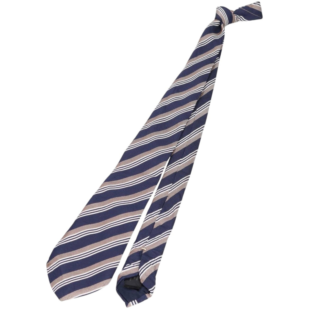 MASSIMO DUTTI Striped Pattern Tie, Made in Italy unclear navy blue type Vintage Second Hand