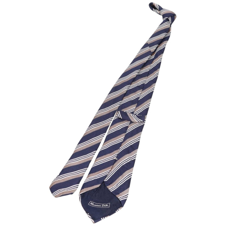 MASSIMO DUTTI Striped Pattern Tie, Made in Italy unclear navy blue type Vintage Second Hand