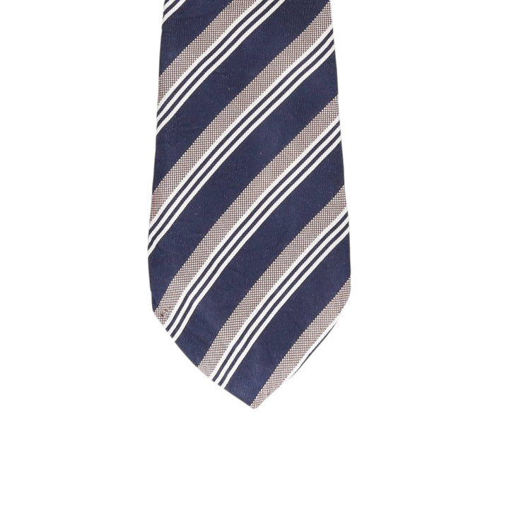 MASSIMO DUTTI Striped Pattern Tie, Made in Italy unclear navy blue type Vintage Second Hand