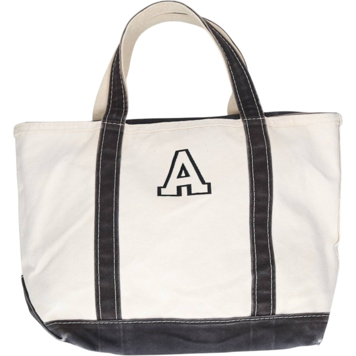 LLBean BOAT AND TOTE Tote Bag Made in USA cotton navy blue type Vintage Second Hand