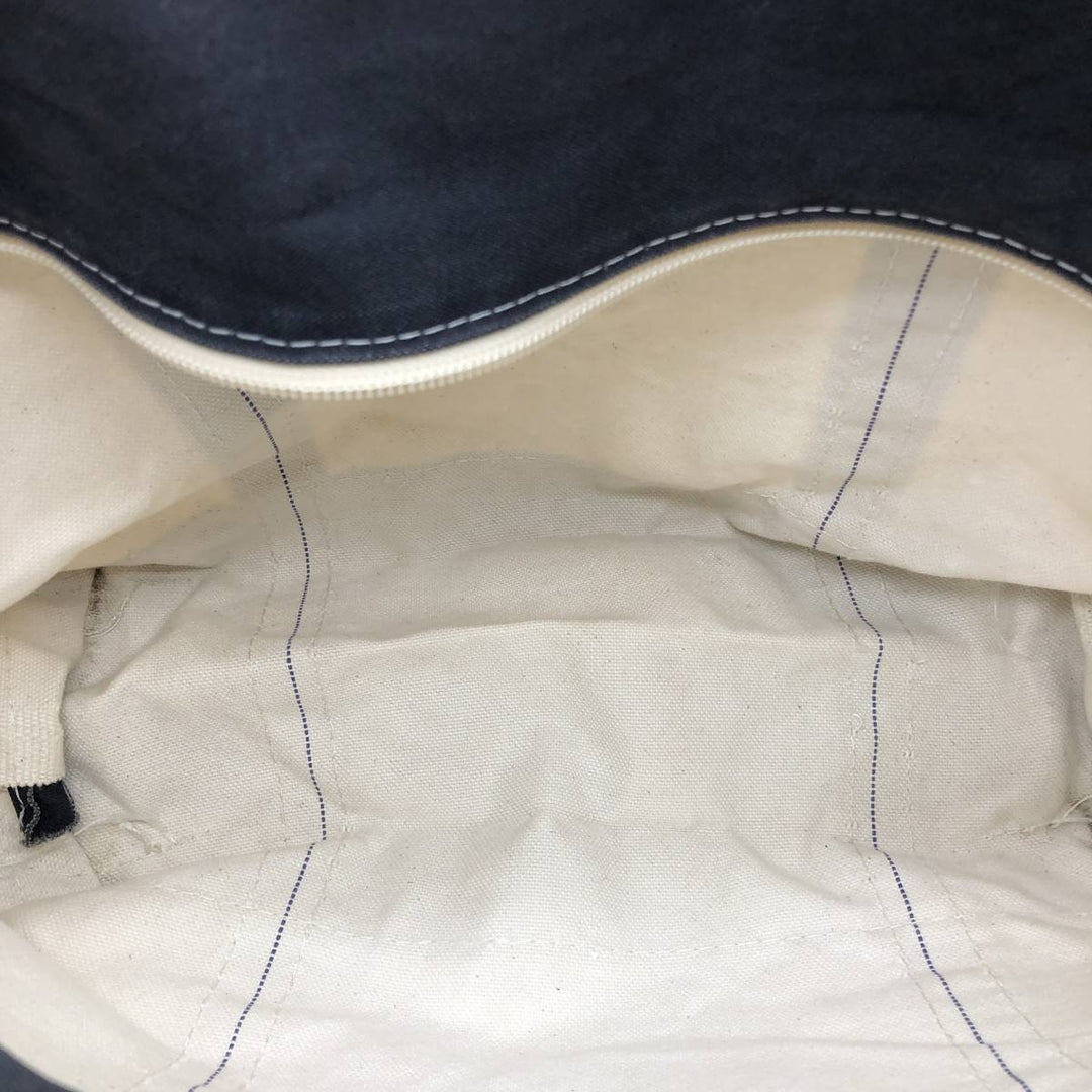 LLBean BOAT AND TOTE Tote Bag Made in USA cotton navy blue type Vintage Second Hand