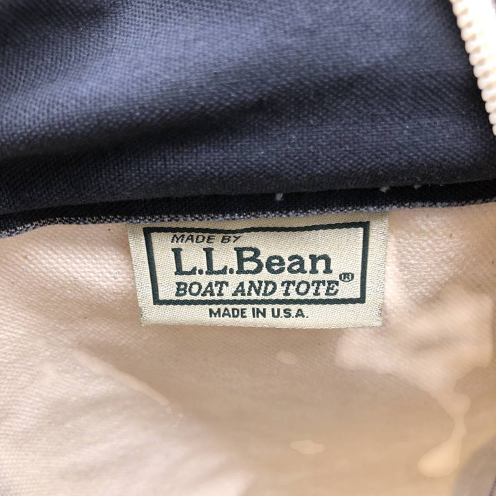 LLBean BOAT AND TOTE Tote Bag Made in USA cotton navy blue type Vintage Second Hand