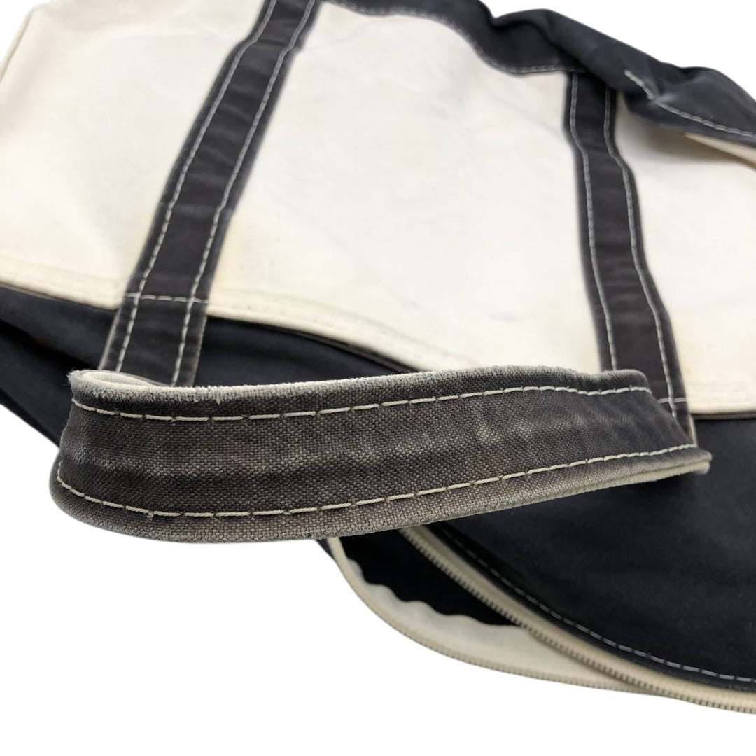 LLBean BOAT AND TOTE Tote Bag Made in USA cotton navy blue type Vintage Second Hand