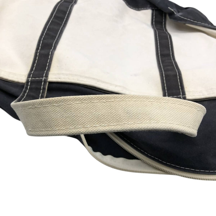 LLBean BOAT AND TOTE Tote Bag Made in USA cotton navy blue type Vintage Second Hand