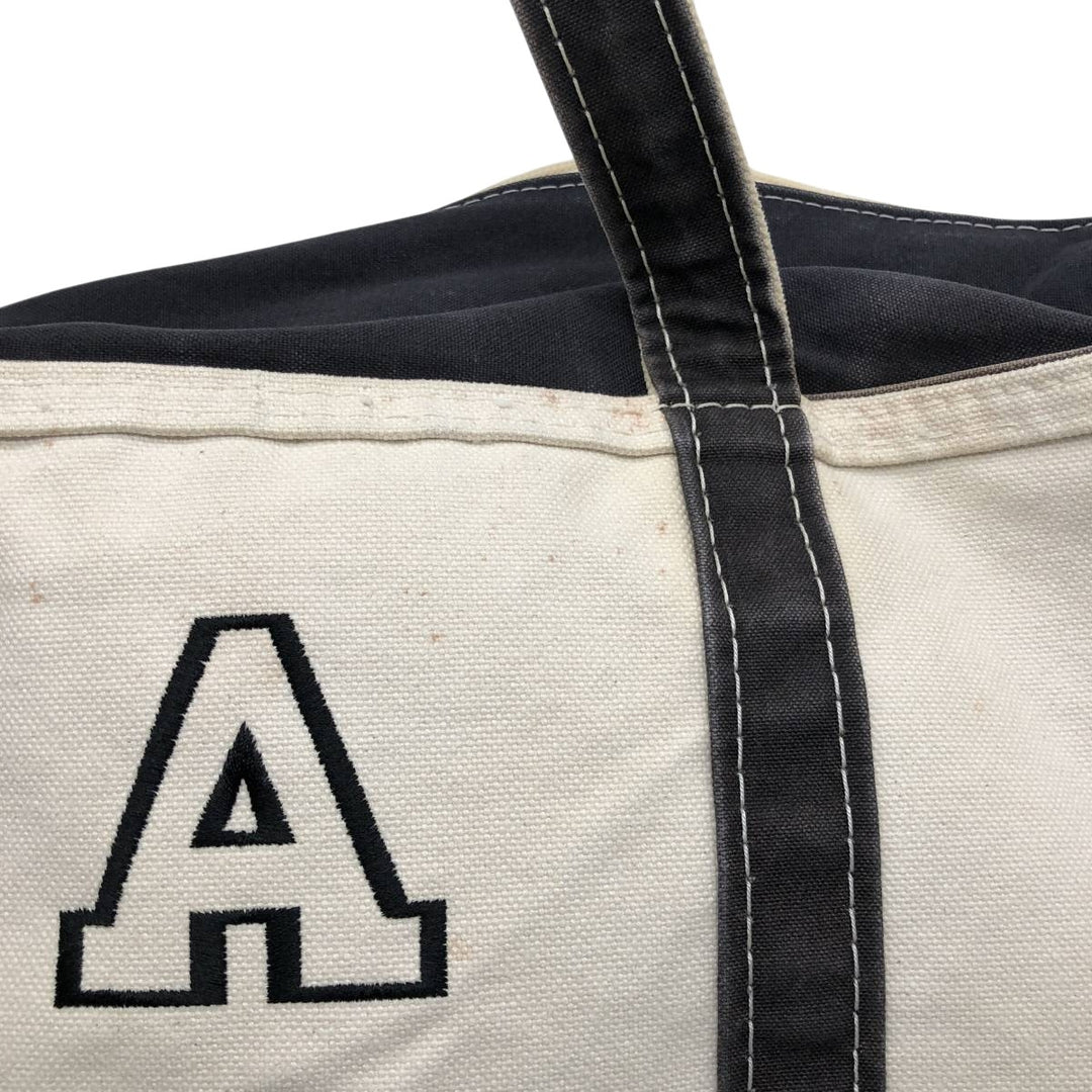 LLBean BOAT AND TOTE Tote Bag Made in USA cotton navy blue type Vintage Second Hand