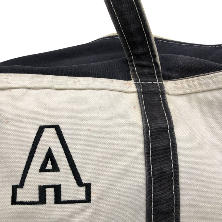 LLBean BOAT AND TOTE Tote Bag Made in USA cotton navy blue type Vintage Second Hand