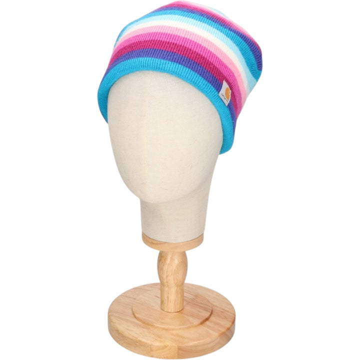 Carhartt Multi-stripe knit beanie hat, one size fits all. acrylic white type Vintage Second Hand