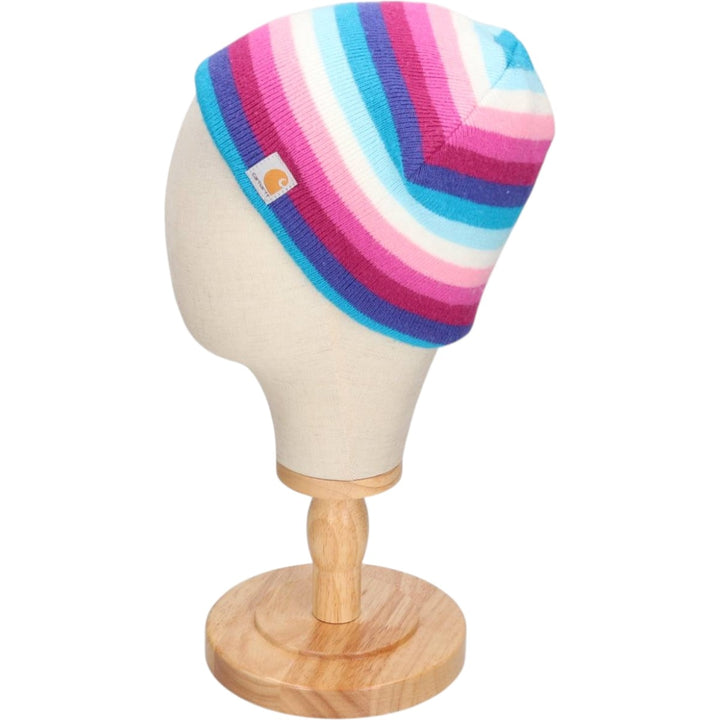 Carhartt Multi-stripe knit beanie hat, one size fits all. acrylic white type Vintage Second Hand