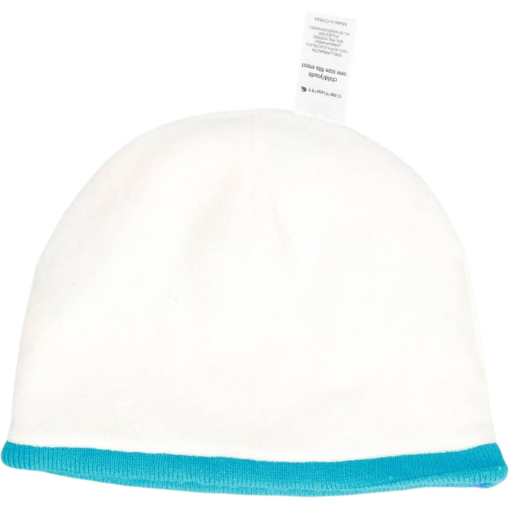 Carhartt Multi-stripe knit beanie hat, one size fits all. acrylic white type Vintage Second Hand