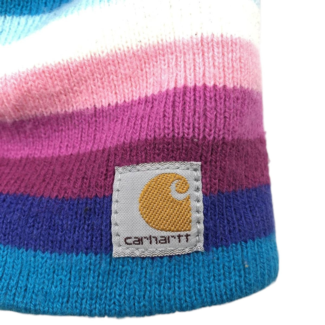 Carhartt Multi-stripe knit beanie hat, one size fits all. acrylic white type Vintage Second Hand