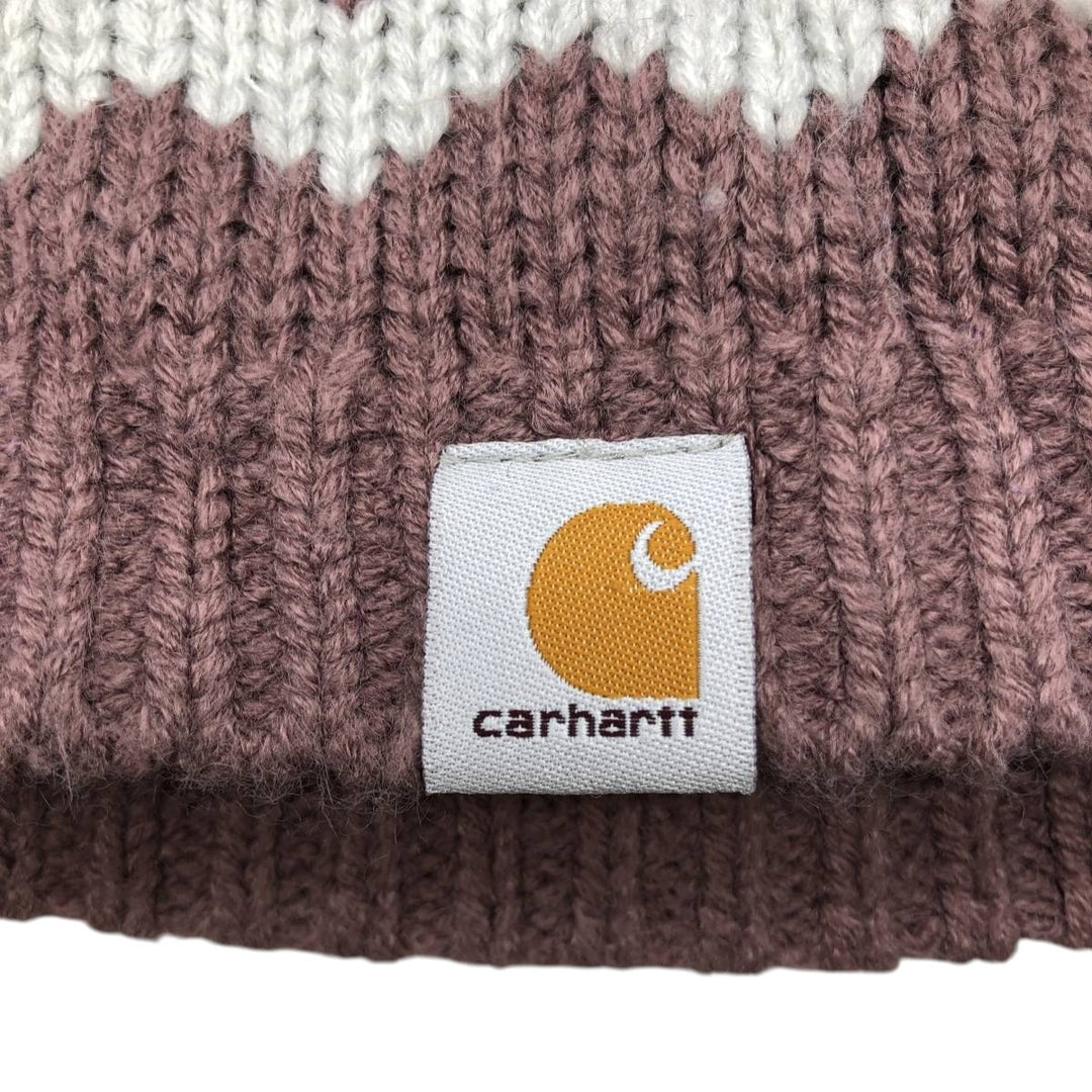 Carhartt all-over print knit beanie hat, one size fits all. acrylic purple type Vintage Second Hand