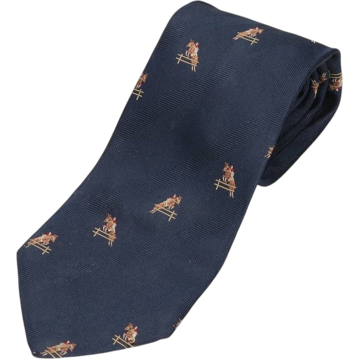 Brooks Brothers 346 All-Over Horse Print Tie, Made in USA unclear navy blue type Vintage Second Hand