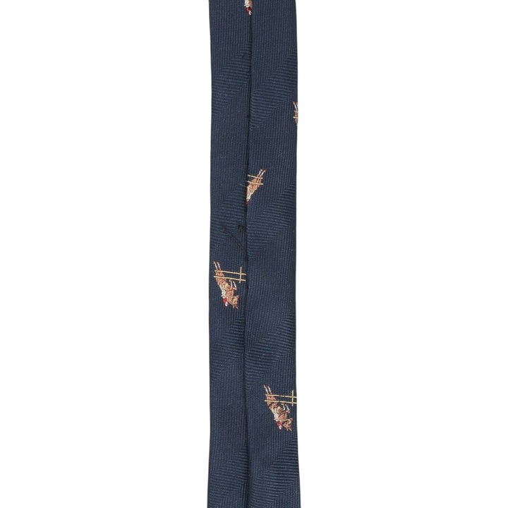 Brooks Brothers 346 All-Over Horse Print Tie, Made in USA unclear navy blue type Vintage Second Hand