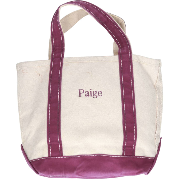 LLBean BOAT AND TOTE Tote Bag Made in USA cotton purple type Vintage Second Hand