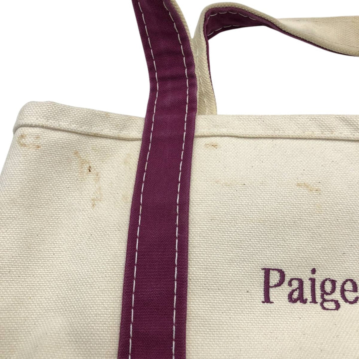 LLBean BOAT AND TOTE Tote Bag Made in USA cotton purple type Vintage Second Hand