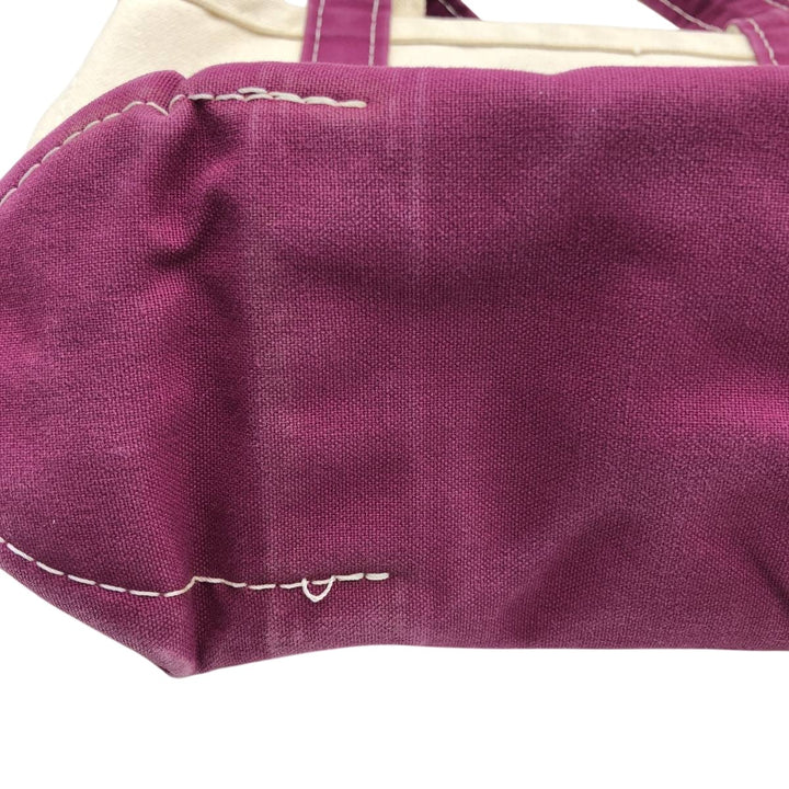LLBean BOAT AND TOTE Tote Bag Made in USA cotton purple type Vintage Second Hand