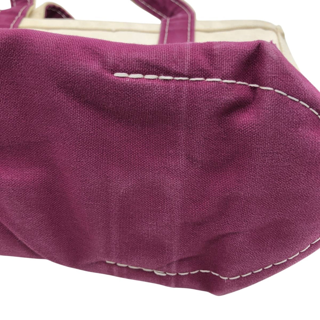 LLBean BOAT AND TOTE Tote Bag Made in USA cotton purple type Vintage Second Hand