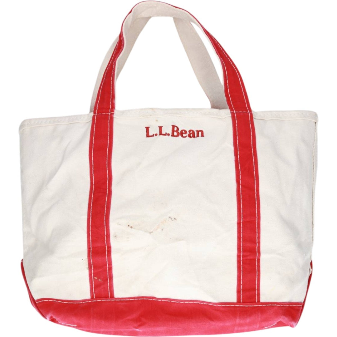 LLBean BOAT AND TOTE Tote Bag Made in USA cotton red type Vintage Second Hand
