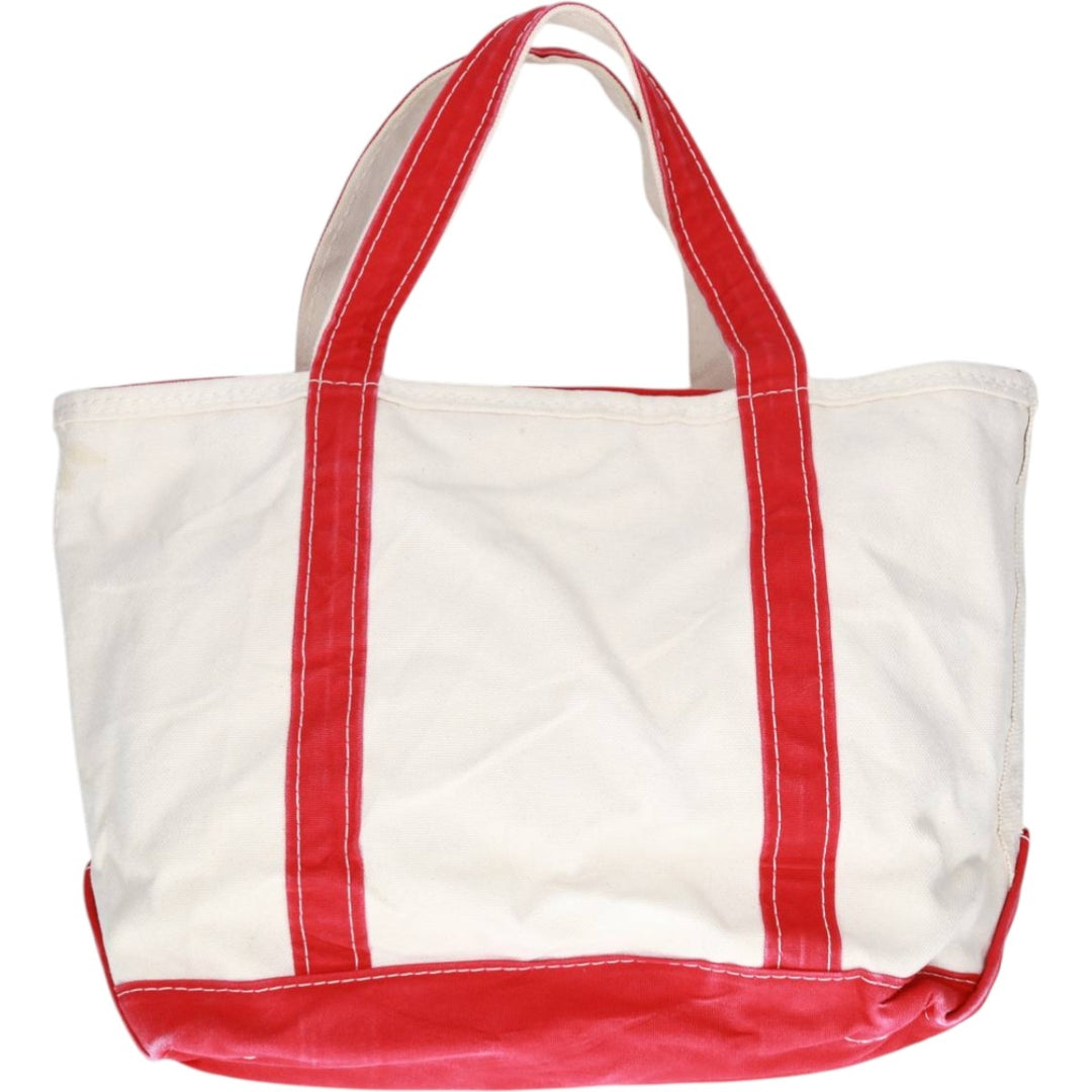 LLBean BOAT AND TOTE Tote Bag Made in USA cotton red type Vintage Second Hand