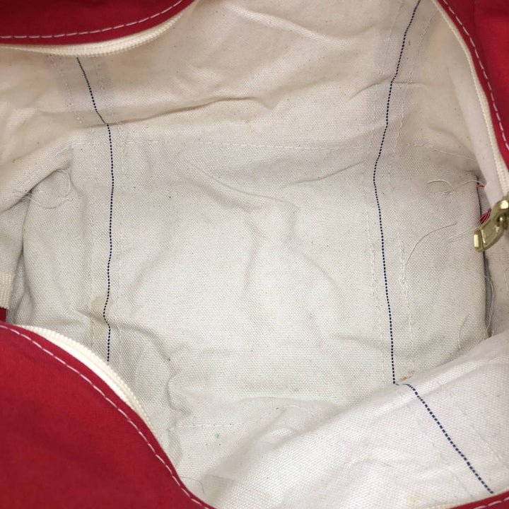 LLBean BOAT AND TOTE Tote Bag Made in USA cotton red type Vintage Second Hand