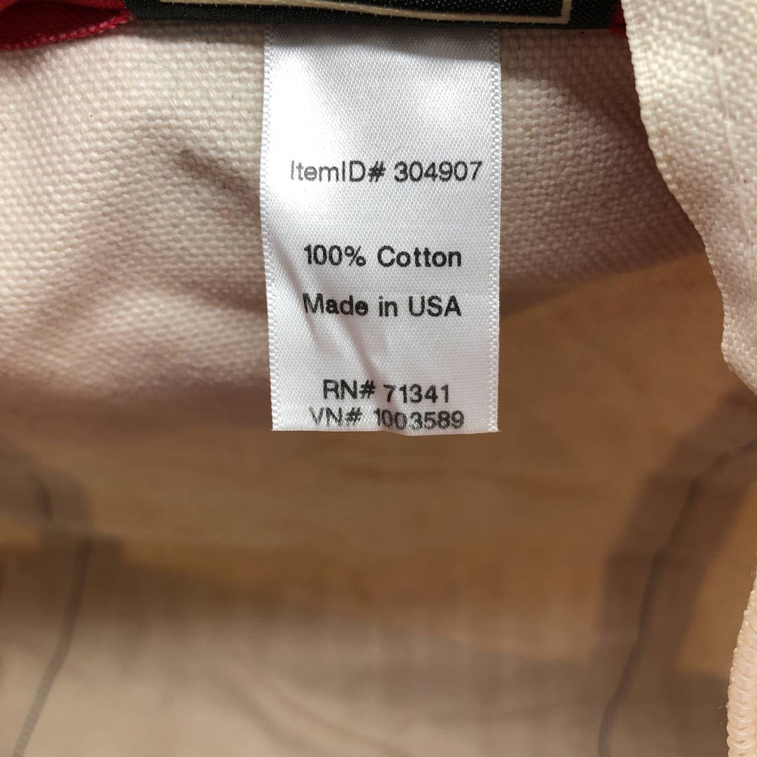 LLBean BOAT AND TOTE Tote Bag Made in USA cotton red type Vintage Second Hand