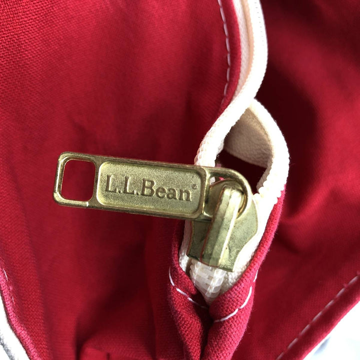 LLBean BOAT AND TOTE Tote Bag Made in USA cotton red type Vintage Second Hand