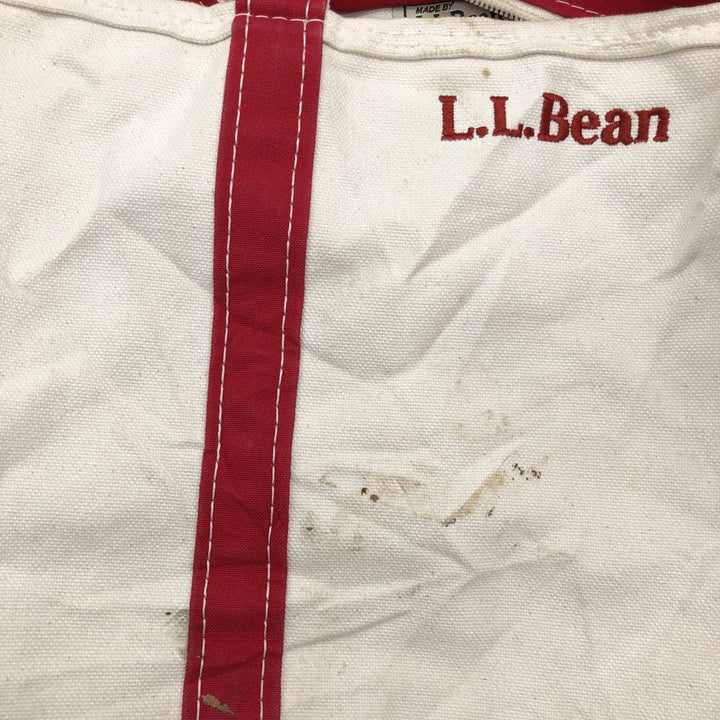 LLBean BOAT AND TOTE Tote Bag Made in USA cotton red type Vintage Second Hand