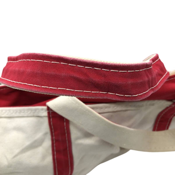 LLBean BOAT AND TOTE Tote Bag Made in USA cotton red type Vintage Second Hand