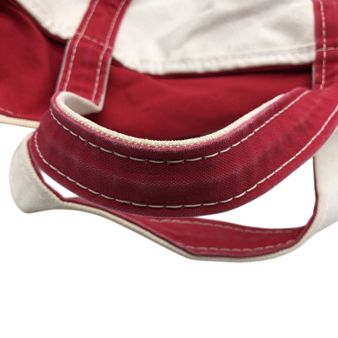 LLBean BOAT AND TOTE Tote Bag Made in USA cotton red type Vintage Second Hand