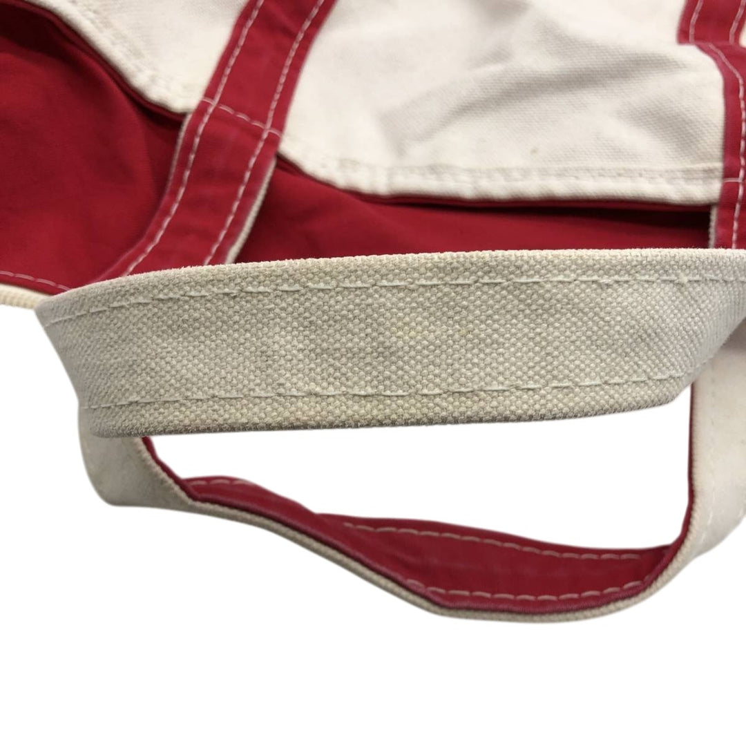 LLBean BOAT AND TOTE Tote Bag Made in USA cotton red type Vintage Second Hand