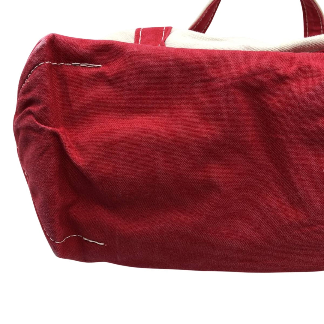 LLBean BOAT AND TOTE Tote Bag Made in USA cotton red type Vintage Second Hand