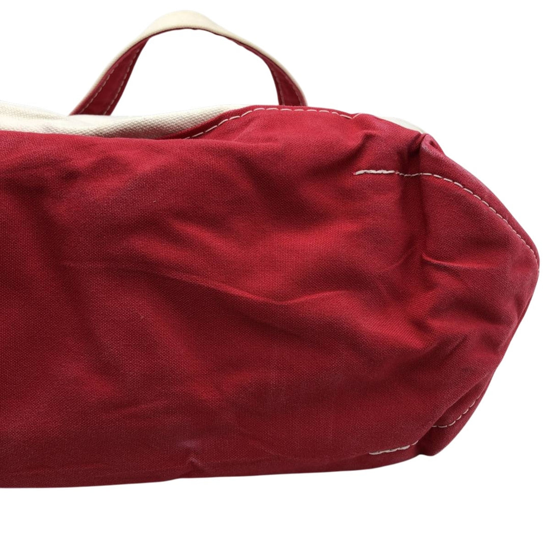 LLBean BOAT AND TOTE Tote Bag Made in USA cotton red type Vintage Second Hand