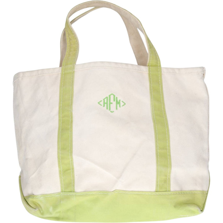 LLBean BOAT AND TOTE Tote Bag Made in USA cotton Beige type Vintage Second Hand